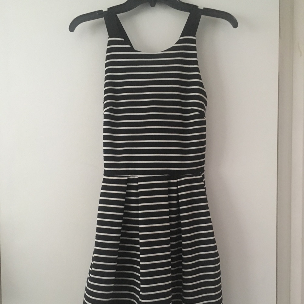Skater style black and white dress